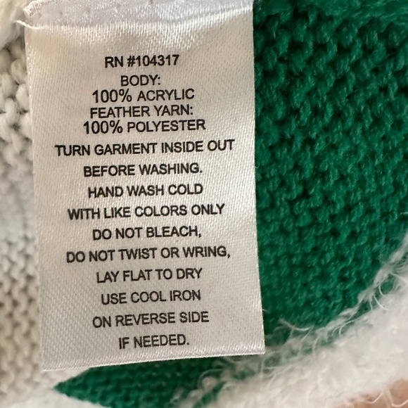 Holiday Elf Dress Sweater Dress Girls Green White Size Medium - Picture 13 of 14